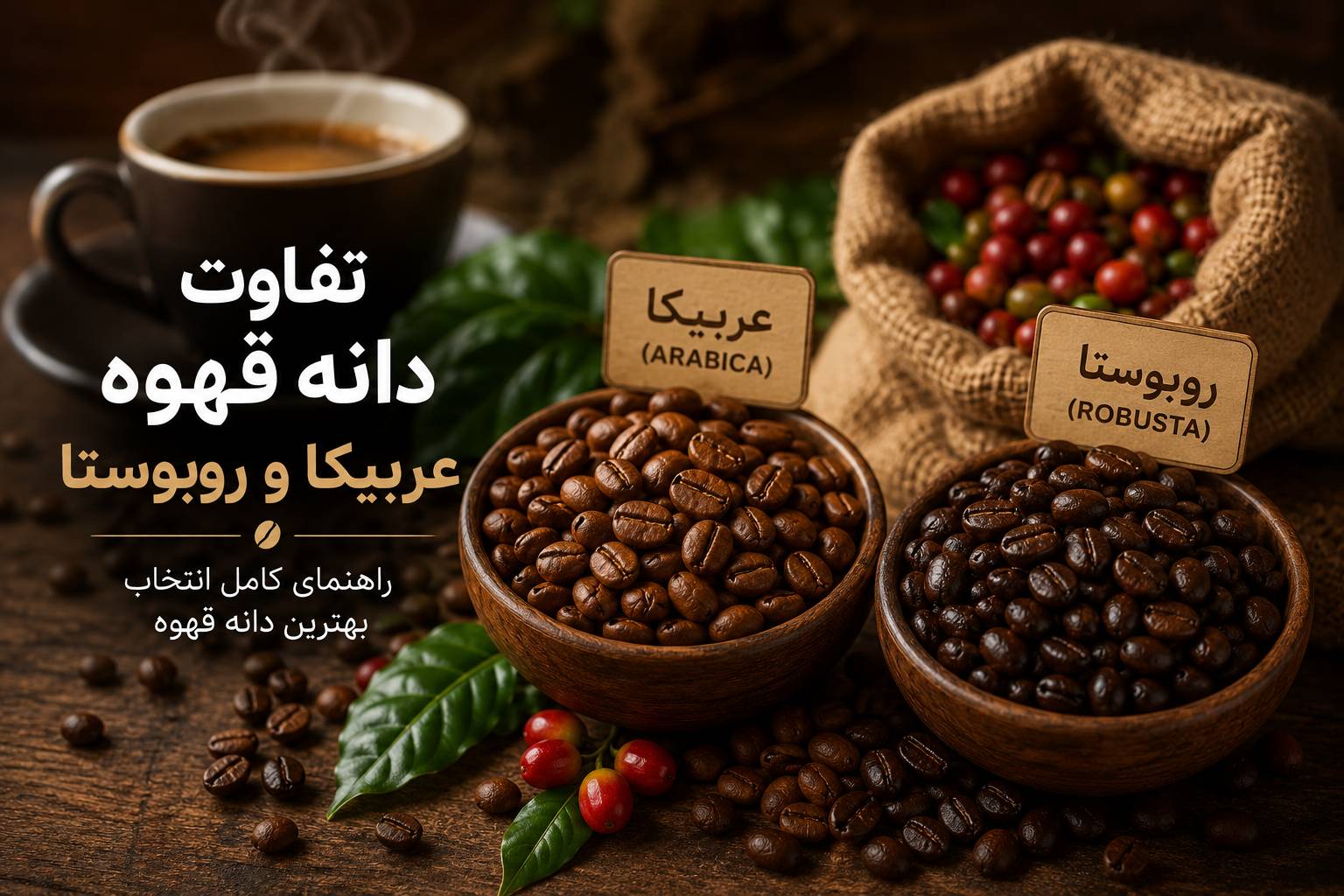 راهنمای کامل انواع دانه قهوه؛ تفاوت عربیکا و روبوستا چیست؟